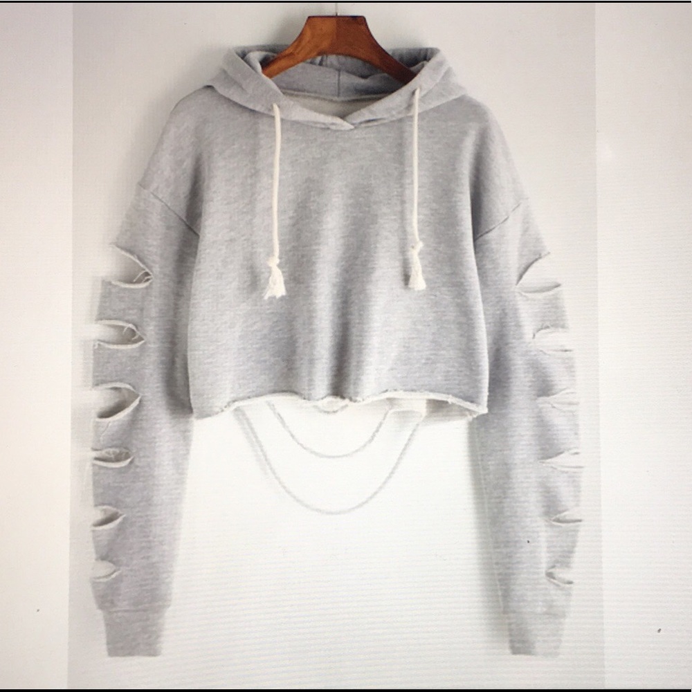 Drop shoulder ladder cutout sleeve crop